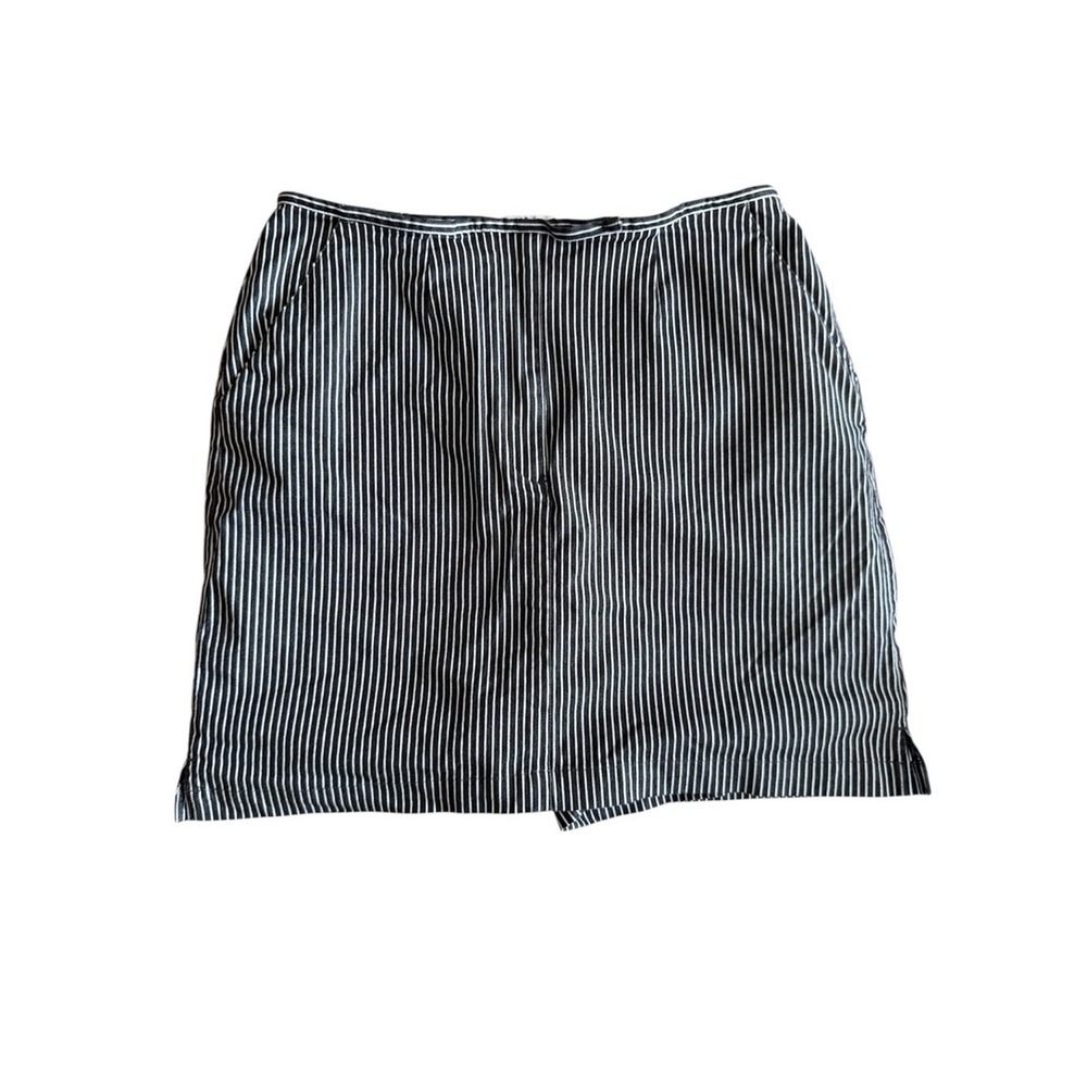 Lizgolf Skort Women 12 Navy Blue Pinstripe Excellent Cotton Blend Mini Skirt